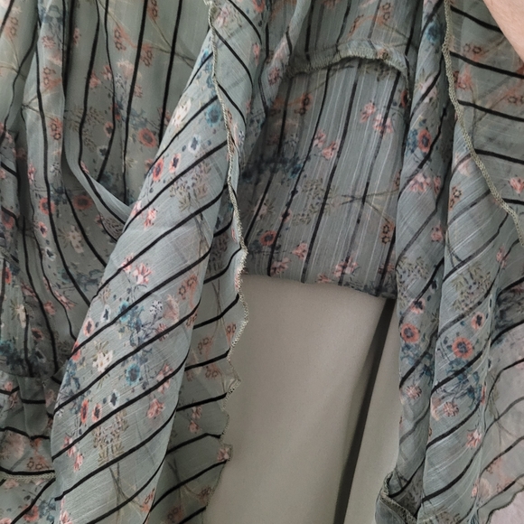 NWT Eva Franco burnout ruffled tiered lined midi - Picture 7 of 8